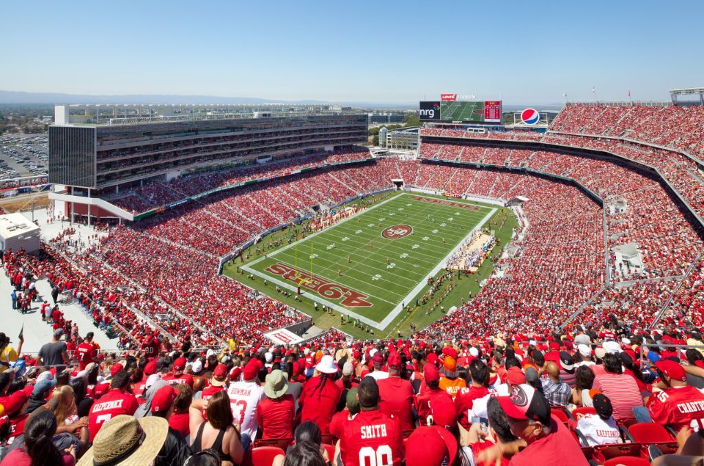 Levi's Stadium on game night for Monday Night Football, 49ers vs. Washington